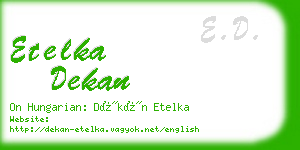 etelka dekan business card